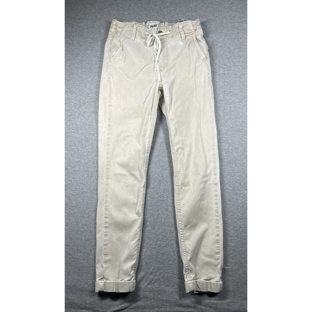 Paige Pants Womens 24 Tan Christy Drawstring Elastic Waist Stretch Twill